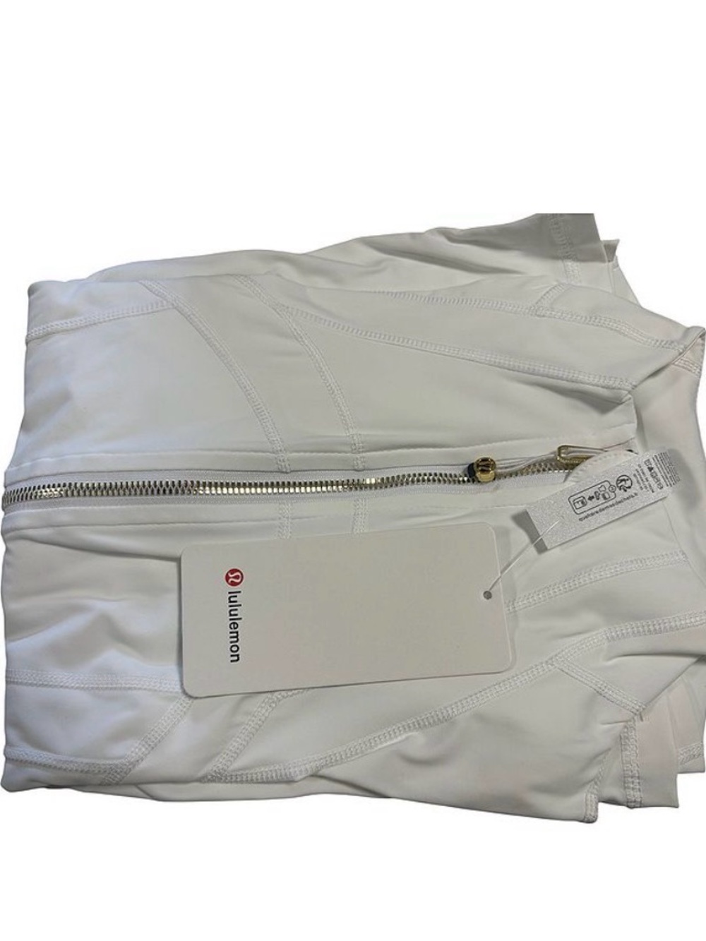 lululemon athletica White Jacket with Gold Zipper